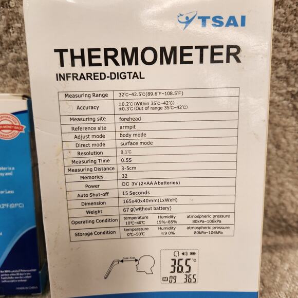 THERMOMETER INFRARED - DIGITAL CK- T1502 TSAI + Oral Thermometer Bundle - Picture 3 of 4